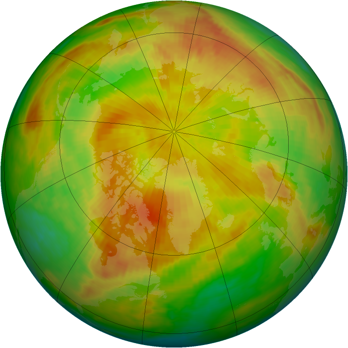 Arctic ozone map for 30 April 1992